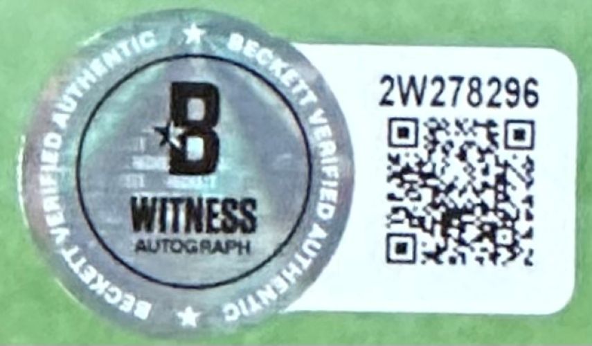 This Ken Griffey Jr. Signed Framed 16x20 Seattle Mariners Wall Catch Photo from Sports Integrity features a Beckett Witness Autograph authenticity sticker with serial number 2W278296, holographic B logo, and QR code on a white label.