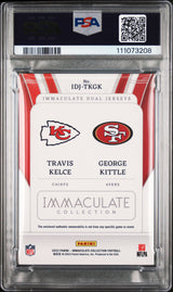 Travis Kelce & George Kittle Signed 2023 IDJ #IDJTKGK Card Auto 9 PSA Slabbed 1