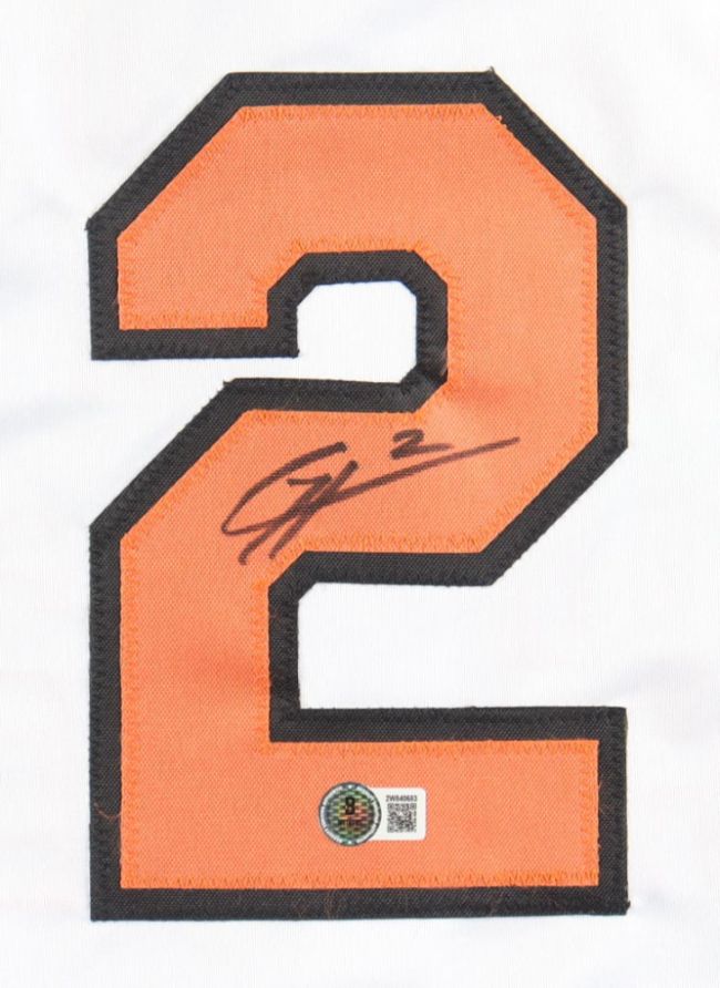 Gunnar Henderson Baltimore Signed White Baseball Jersey BAS