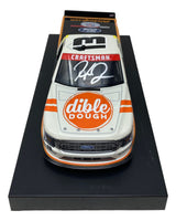 The Sports Integrity Hailie Deegan Signed 1:24 NASCAR Dible Dough Die-Cast Truck features "Craftsman" on the windshield, "Dible Dough" on the hood, a large white autograph, and is displayed on a black base.