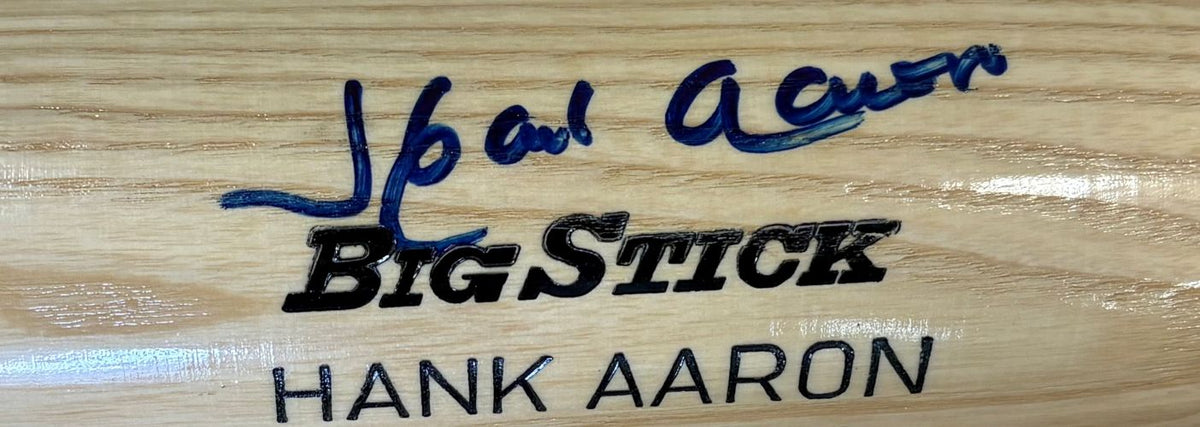 Hank Aaron Atlanta Braves Signed Tan Adirondack Baseball Bat JSA Hologram