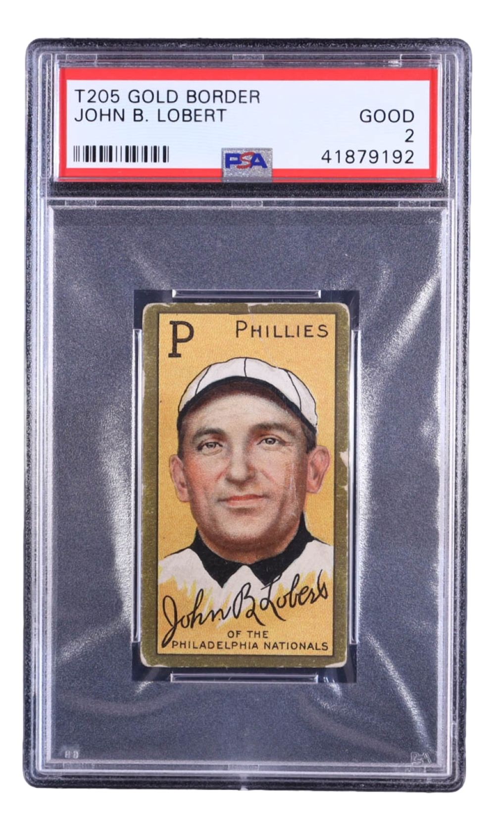 Hans Lobert Slabbed 1911 T205 Gold Border Phillies Trading Card PSA Good 2