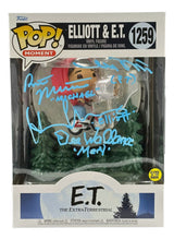 A Sports Integrity ET Cast (4) Signed Jumbo Funko Pop #1259, autographed by Henry Thomas, De Merritt & more, with “E.T. The Extra-Terrestrial” branded packaging and a “Glow in the Dark” sticker. JSA authenticated.