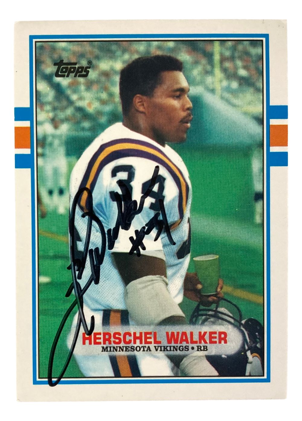 Herschel Walker Signed 1989 Topps #120T Minnesota Vikings Trading Card BAS