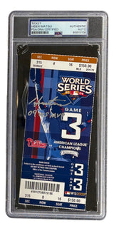 Hideki Matsui Signed NY Yankees 2009 World Series Game 3 Ticket 09 WS MVP PSA