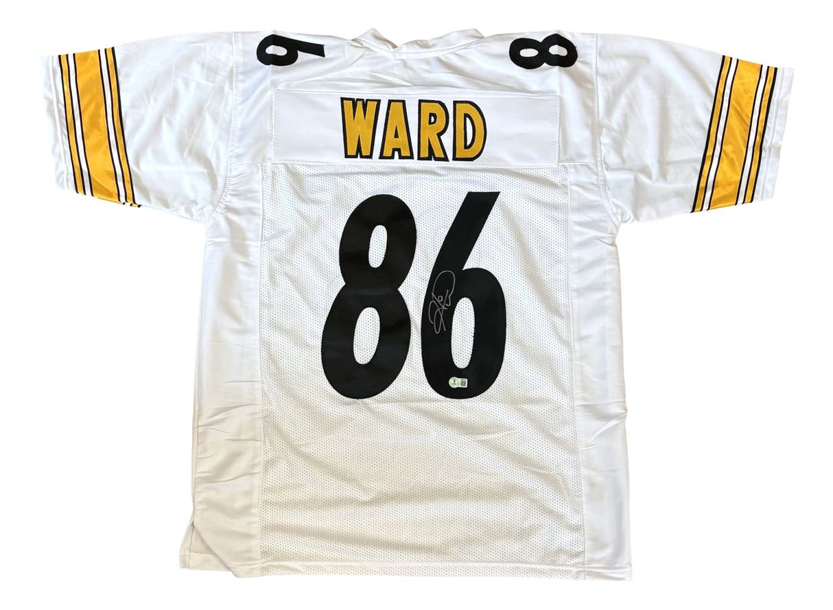 Hines Ward Pittsburgh Signed White Football Jersey BAS
