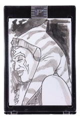 Star Wars Ahsoka Tano Original 1/1 Sketch Card Signed by Artist Tom Hodges