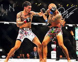 Max Holloway Dustin Poirier Signed 16x20 MMA Fight Photo JSA QR