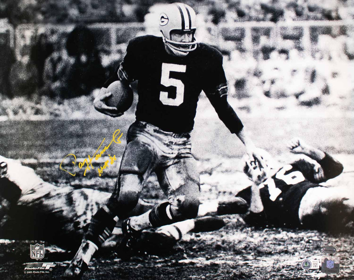 Paul Hornung Signed 16x20 Green Bay Packers B&W Photo HOF 86 BAS