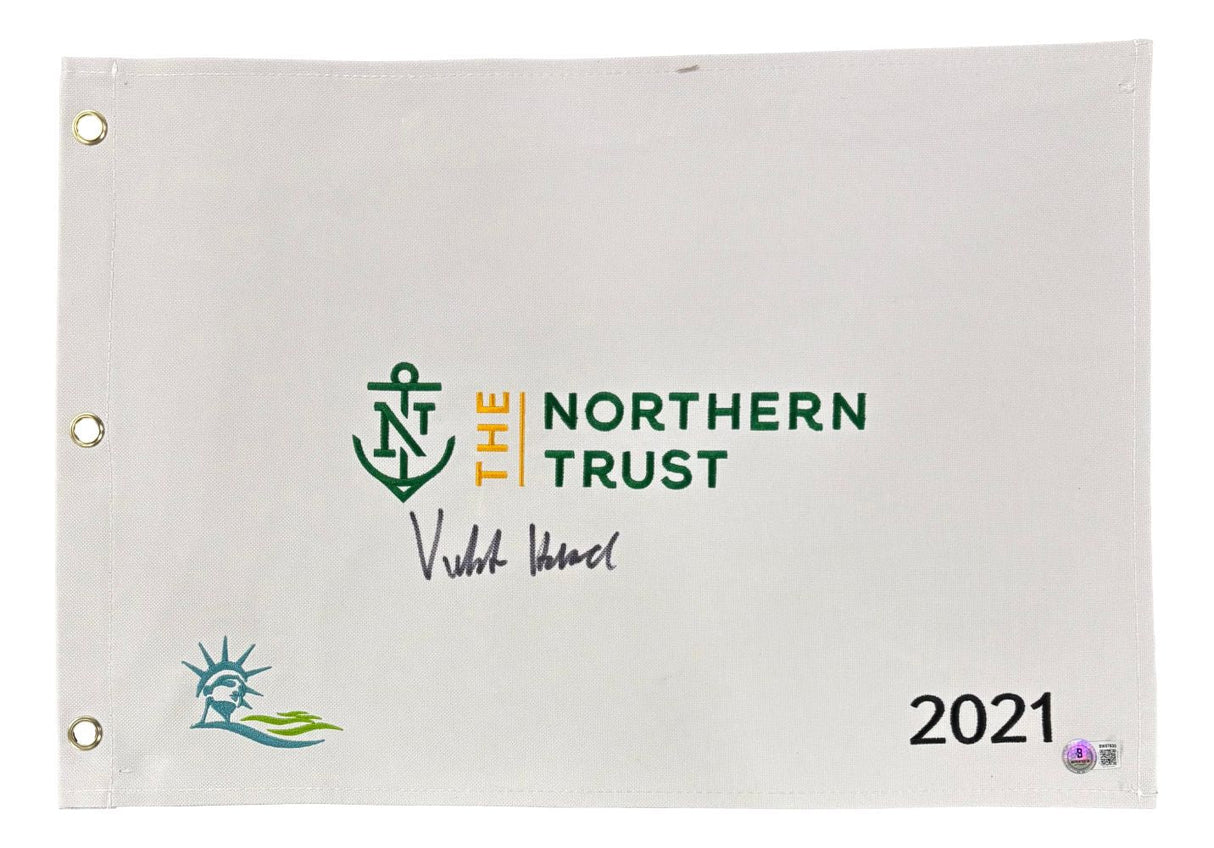 Viktor Hovland Signed 2021 The Northern Trust Golf Flag BAS