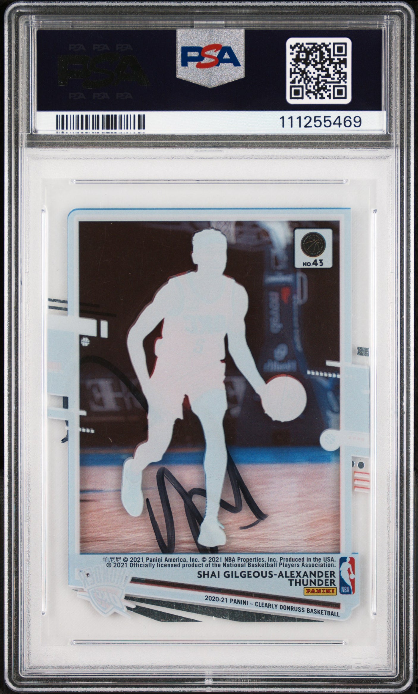 Shai Gilgeous-Alexander Signed 2020 Clearly Donruss #43 Card Auto 10 PSA Slabbed