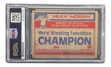 Hulk Hogan Signed 1985 Topps #16 WWF WWE Rookie Card PSA