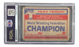 Hulk Hogan Signed 1985 Topps #16 WWF WWE Rookie Card PSA