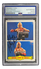 Hulk Hogan Signed 1985 Topps #56 WWF WWE Rookie Card PSA