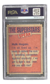 Hulk Hogan Signed 1985 Topps #57 WWF WWE Rookie Card PSA