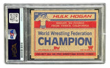 Hulk Hogan Signed 1985 Topps #16 WWF WWE Rookie Card 2 PSA