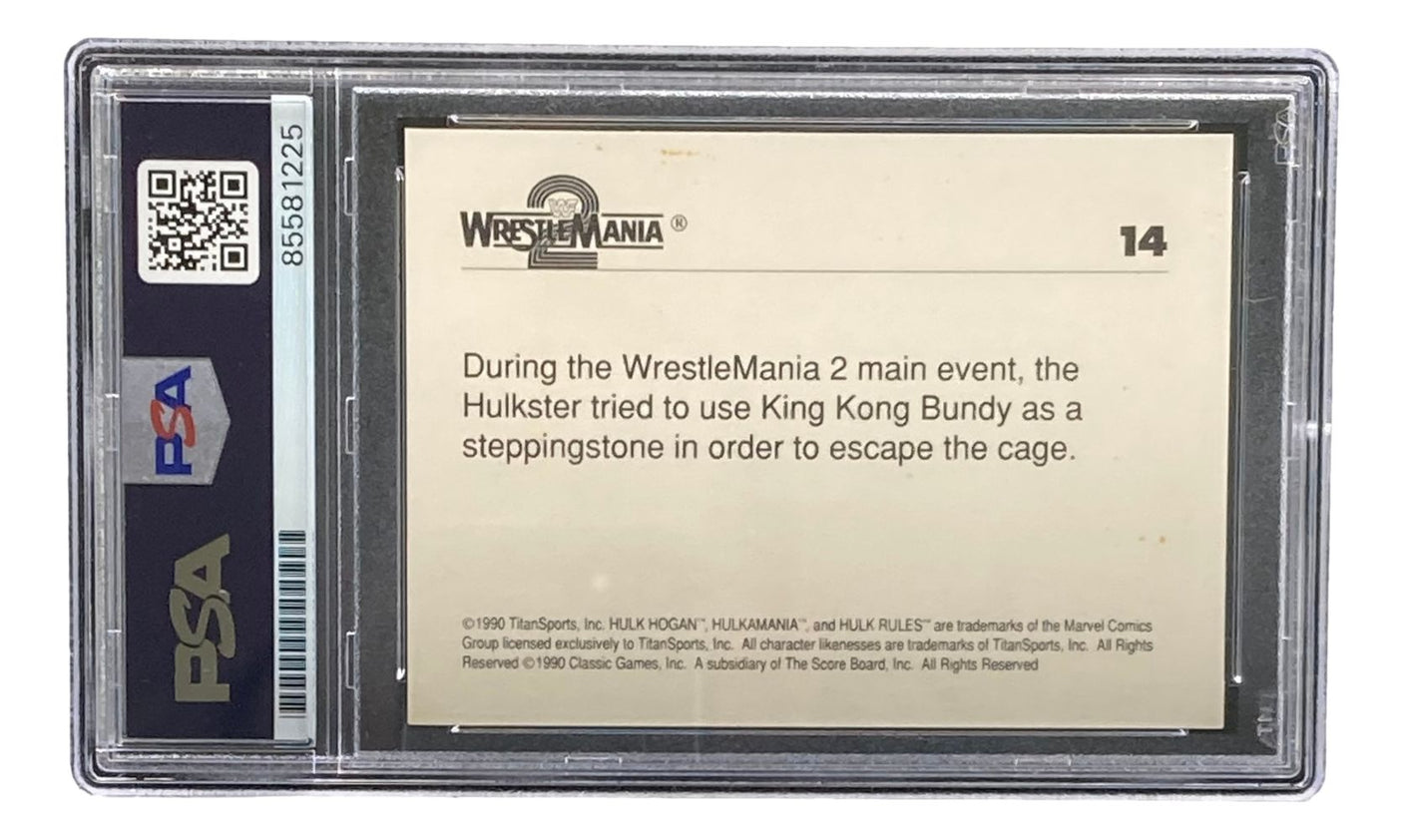 Hulk Hogan Signed 1990 Classic WWF Wrestlemania #14 Trading Card PSA