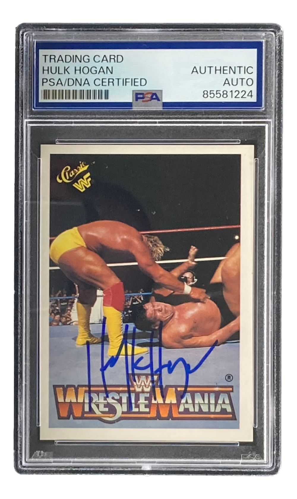 Hulk Hogan Signed 1990 Classic WWF Wrestlemania #27 Trading Card PSA