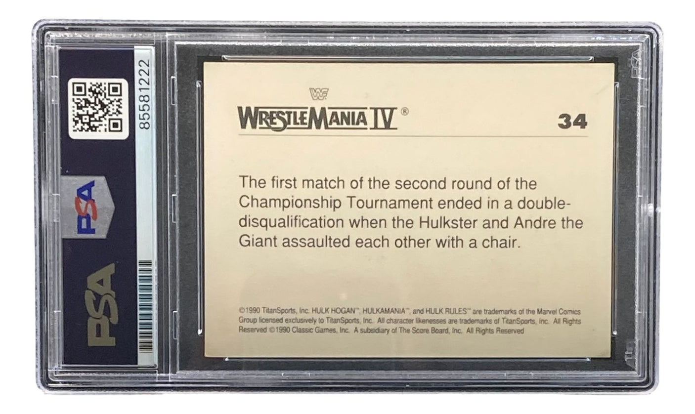 Hulk Hogan Signed 1990 Classic WWF Wrestlemania #34 Trading Card PSA 85581222