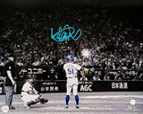 The Sports Integrity Ichiro Suzuki Signed 16x20 Seattle Mariners Spotlight Photo features Ichiro (jersey #51) at home plate in a black-and-white scene, with a vivid player image and blue autograph above him. COA included.