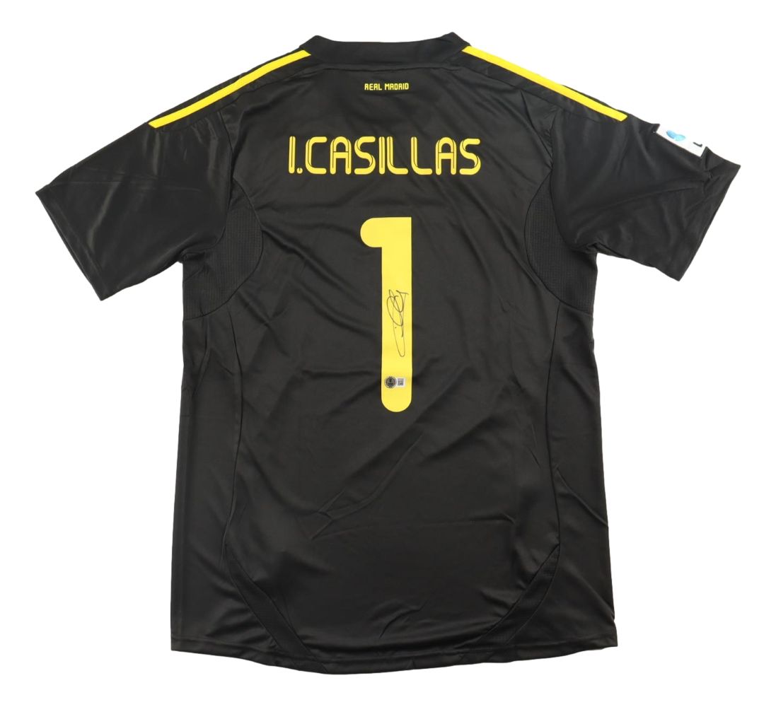 Iker Casillas Signed Real Madrid Black Adidas Soccer Jersey BAS