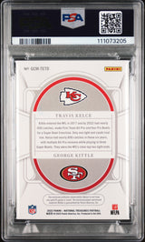 Travis Kelce & George Kittle Signed 2022 NT GC Mat #TETD Card Grade 9 PSA Slab 1