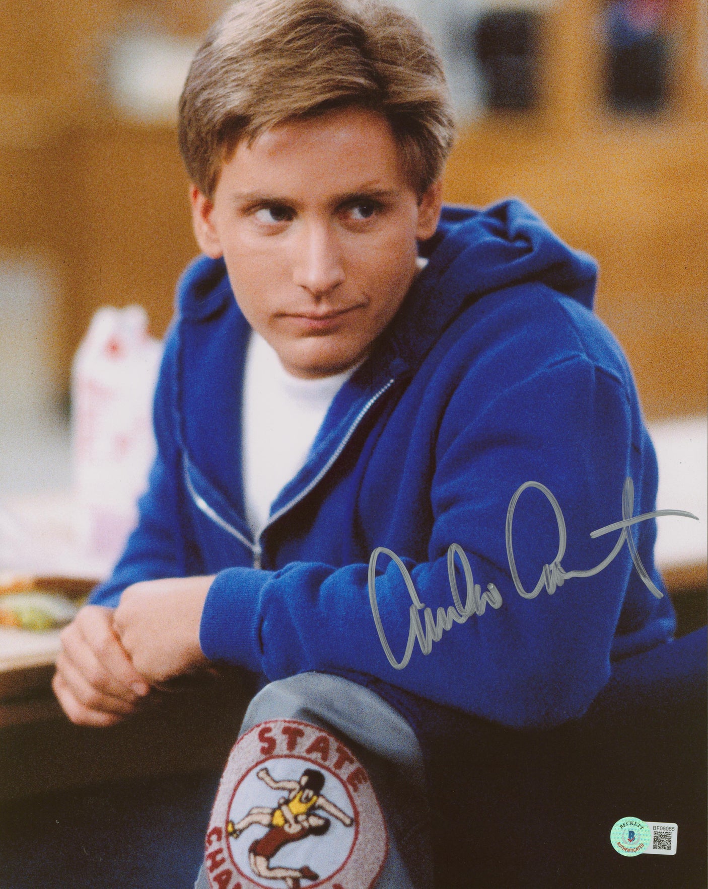 Emilio Estevez The Breakfast Club Authentic Signed 11x14 Photo BAS #BF06085