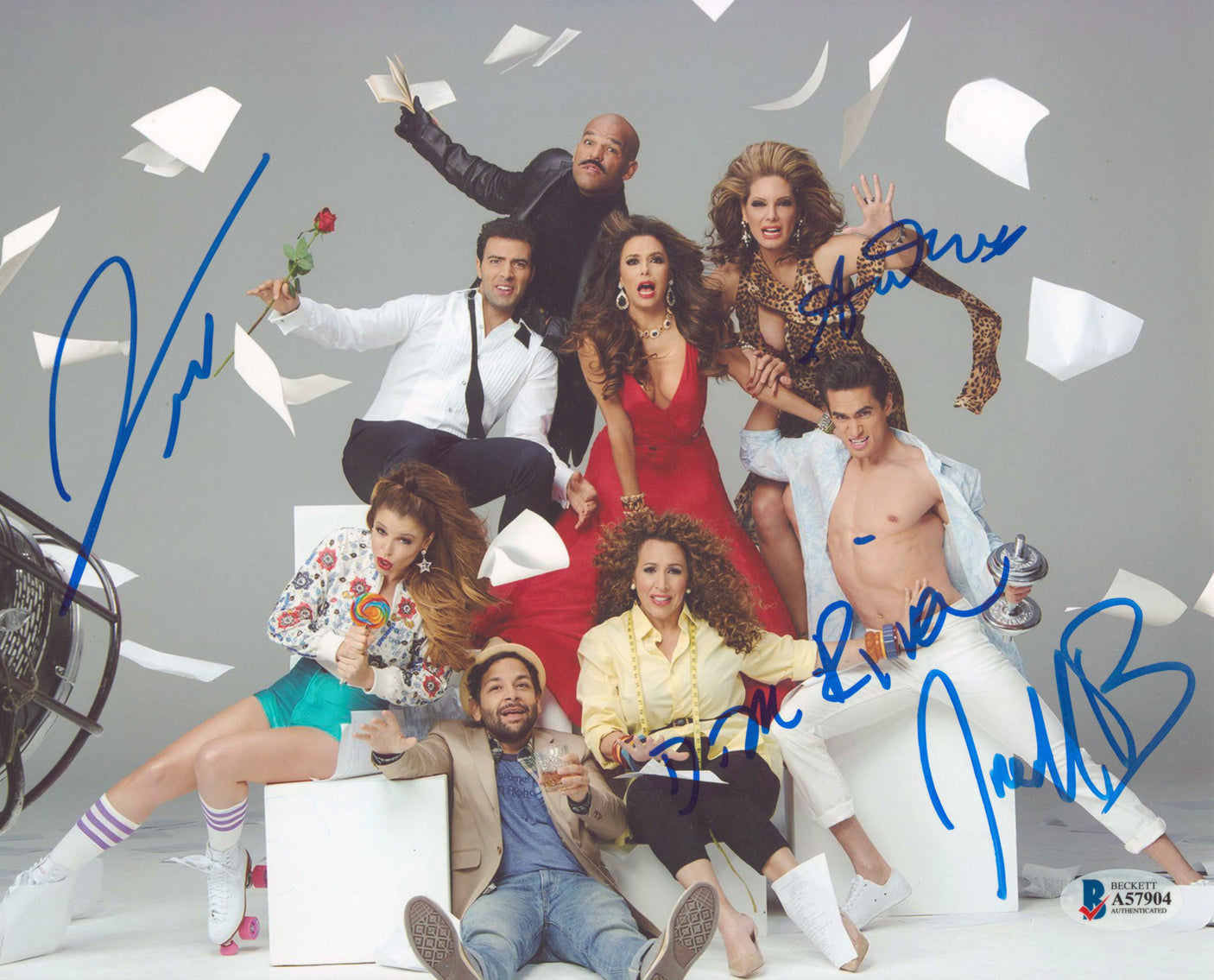 Telenovela (4) Riva, Brooks, Meneses & Moreno Brooks Signed 8x10 Photo BAS