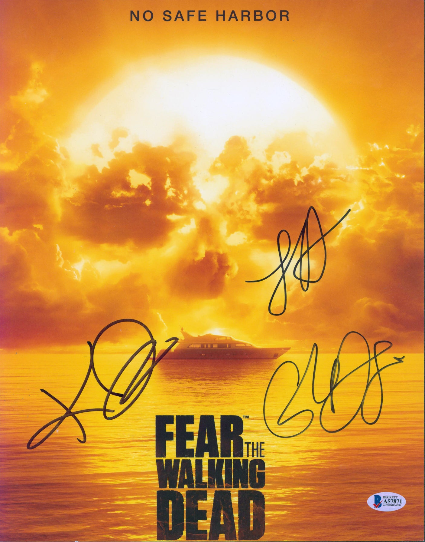 Fear The Walking Dead (3) Dickens, Domingo & Henrie Signed 11x14 Photo BAS