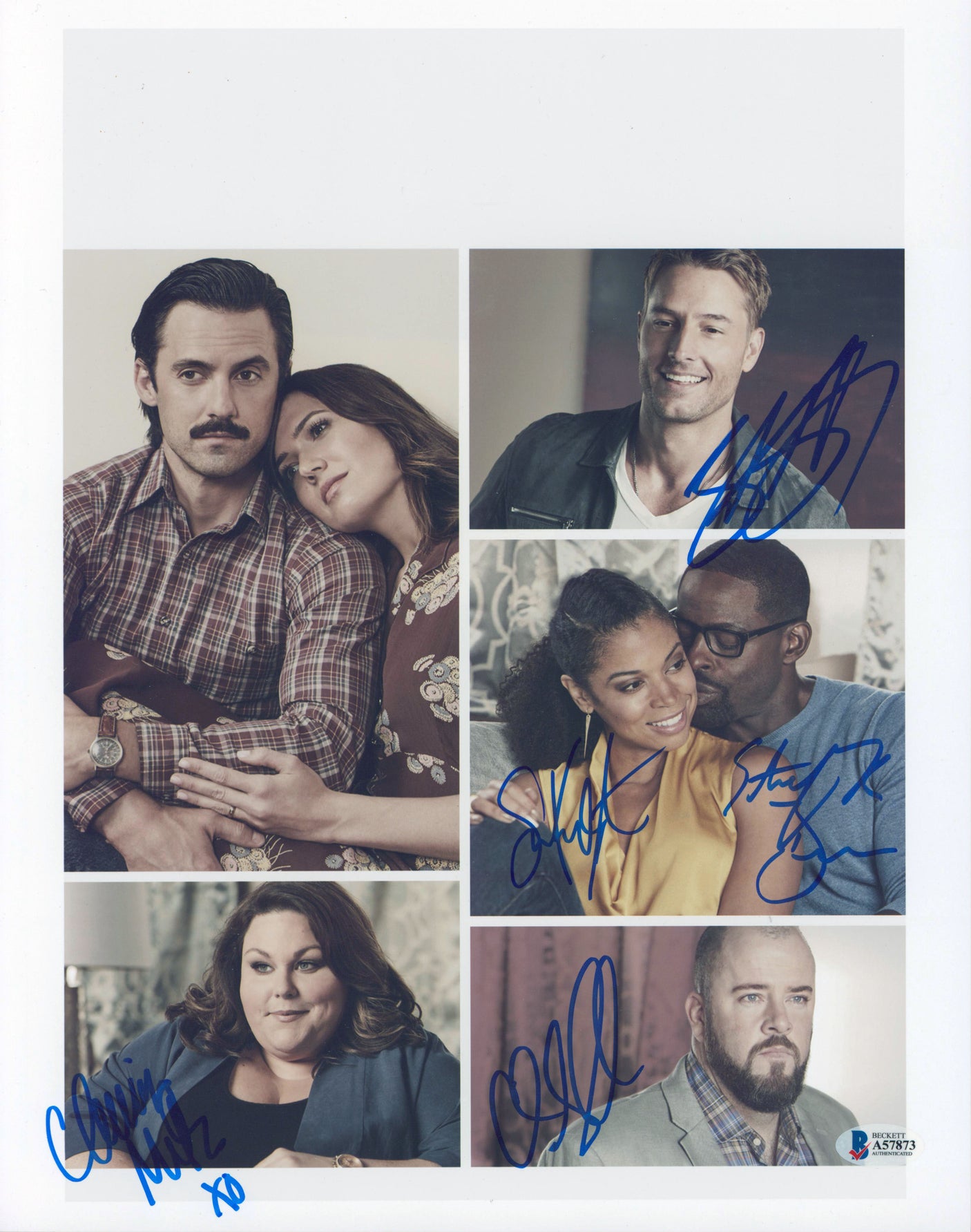 This Is Us (5) Hartley, Sullivan, Metz, Brown +1 Signed 11x14 Photo BAS #A57873