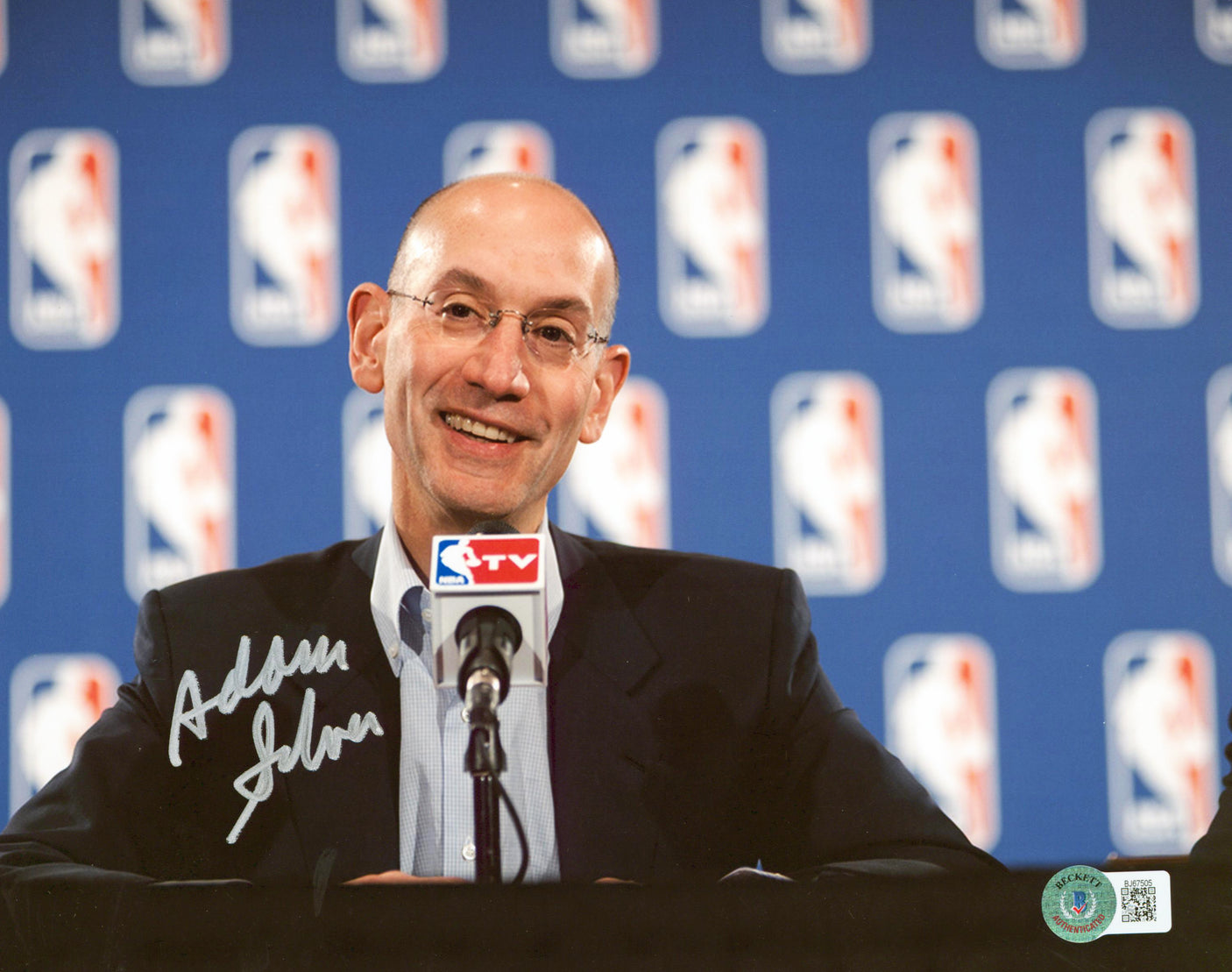 NBA Adam SIlver Authentic Signed 8x10 Horizontal Photo Autographed BAS 1