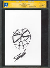 Stan Lee Marvel Authentic Signed 7x10.5 Spider-Man Hand-Drawn Sketch CGC & PSA