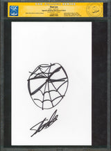 Stan Lee Marvel Authentic Signed 7x10.5 Spider-Man Hand-Drawn Sketch CGC & PSA