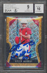 Kyler Murray 2019 ROY Signed 2019 Panini Prizm Gold Lazer #301 RC 9/10 BAS Slab