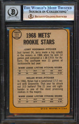Mets Nolan Ryan "Stat" Signed 1968 Topps #177 Rookie Card Auto Grade 10 BAS Slab