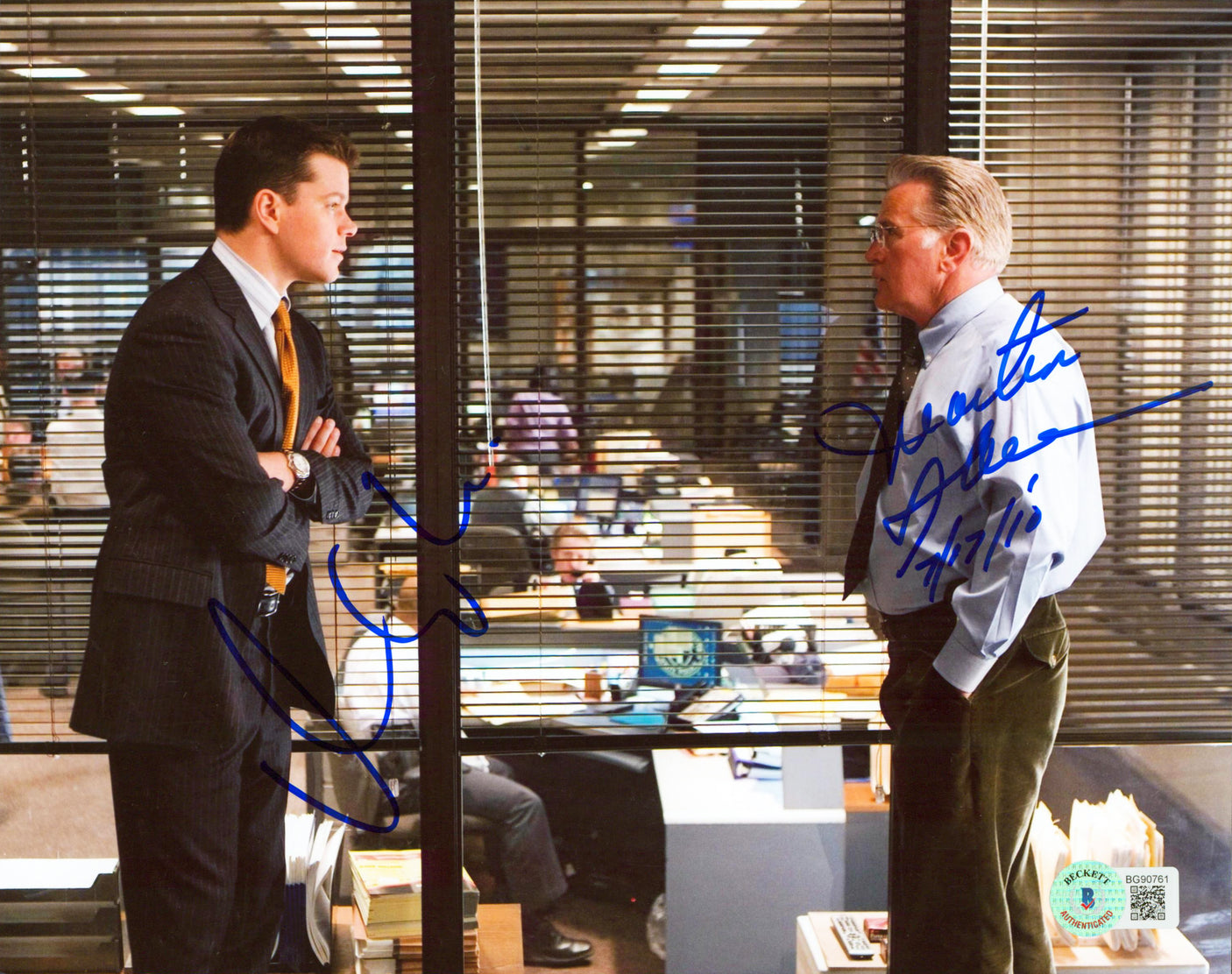 Martin Sheen & Mark Wahlberg The Departed Signed 8x10 Photo BAS #BG90761