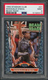 Magic Shaquille O'Neal 1992 Stadium Club Beam Team #21 RC Card Grade 9 PSA Slab