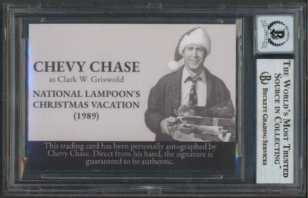 Chevy Chase Christmas Vacation Signed Custom Trading Card Auto 10! BAS Slabbed 2