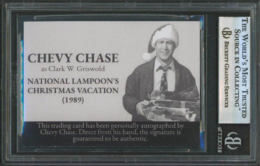 Chevy Chase Christmas Vacation Signed Griswold Custom Trading Card BAS Slabbed 1