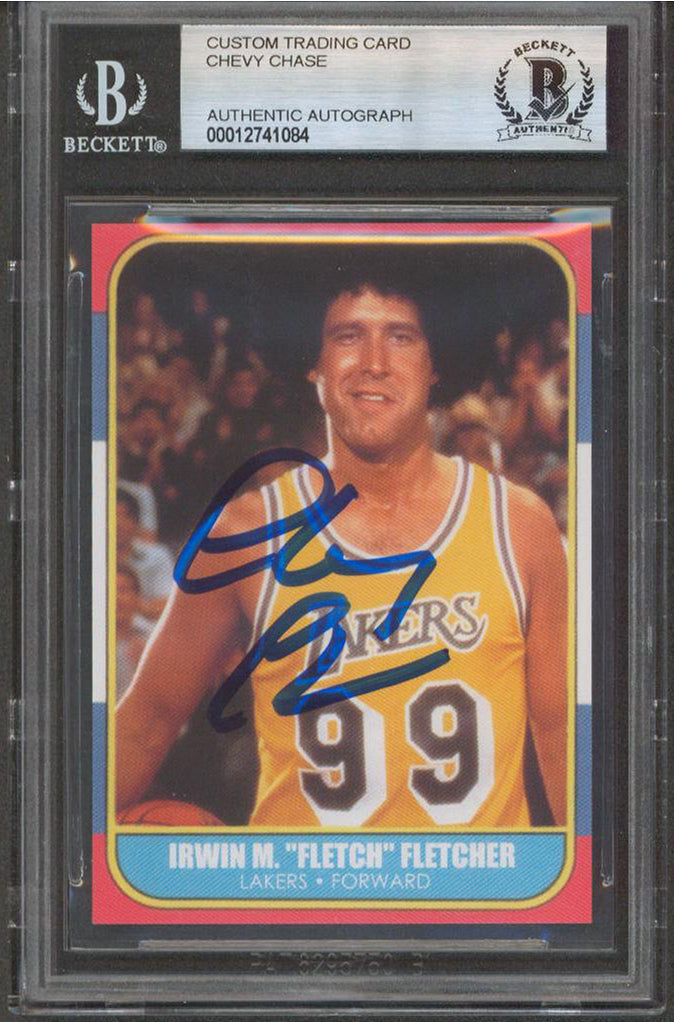 Chevy Chase Signed Irwin M. "Fletch" Fletcher Custom Trading Card BAS Slabbed 1