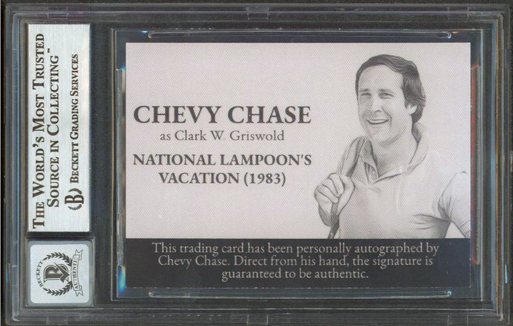 Chevy Chase Vacation Signed Griswold Custom Trading Card Auto 10! BAS Slabbed 1