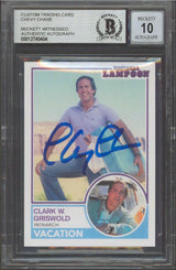 Chevy Chase Vacation Signed Griswold Custom Trading Card Auto 10! BAS Slabbed 3