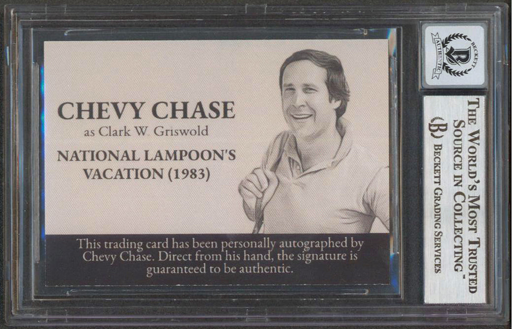 Chevy Chase Vacation Signed Griswold Custom Trading Card Auto 10! BAS Slabbed 3