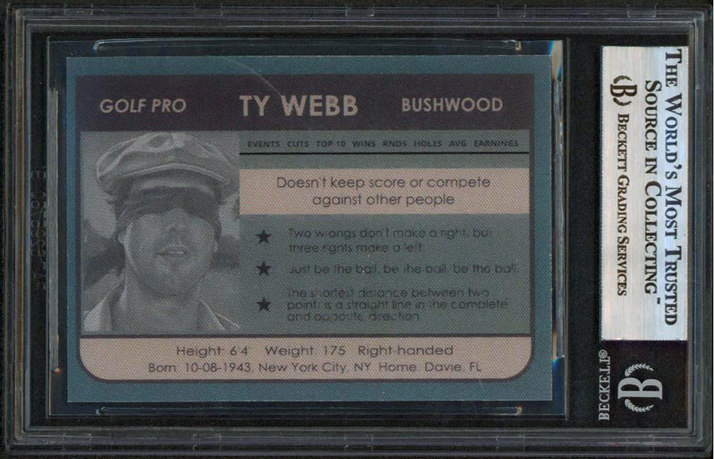 Chevy Chase Caddyshack Authentic Signed Ty Webb Custom Trading Card BAS Slab 1