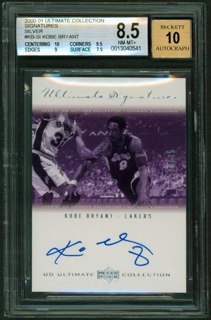 Kobe Bryant Signed 2000 Ultimate Collect Silver #KB-SI Card 8.5 Auto 10 BAS Slab