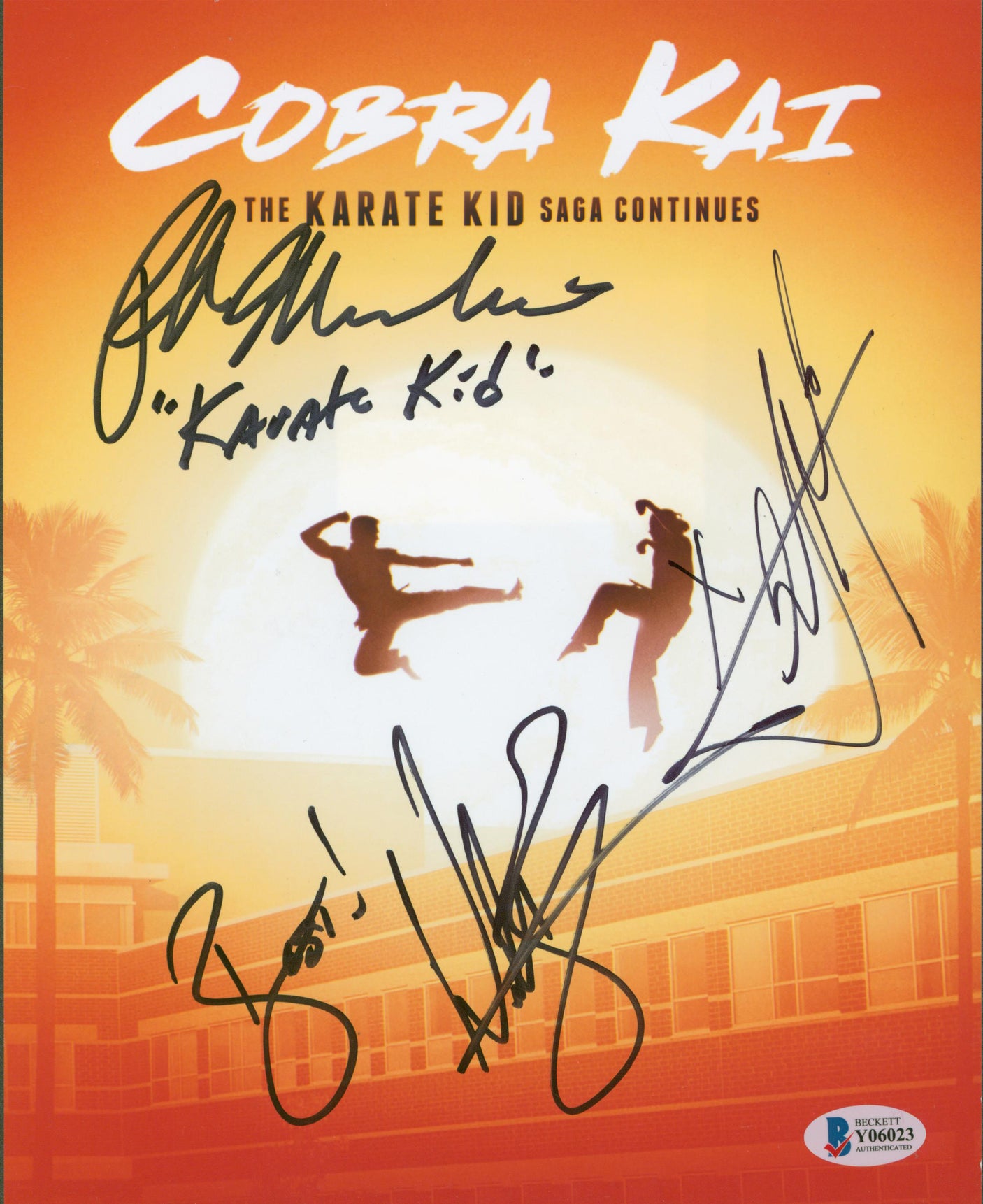 Cobra Kai (3) Macchio, Zabka & Mariduena Authentic Signed 8x10 Photo BAS #Y06023