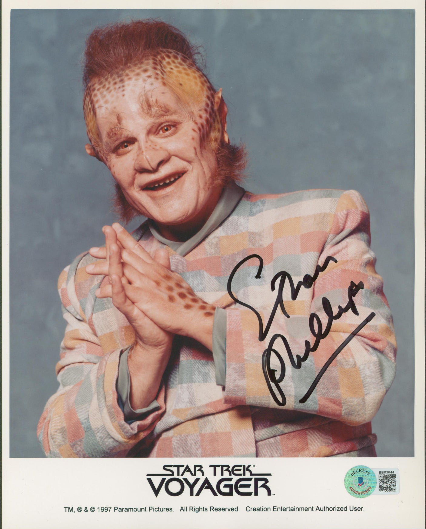 Ethan Phillips Star Trek Voyager Authentic Signed 8x10 Promo Photo BAS #BB83044