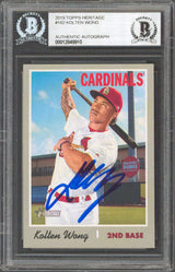 Brewers Kolten Wong Authentic Signed 2019 Topps Heritage #162 Card BAS Slabbed