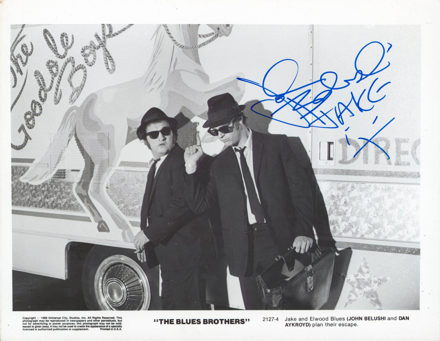 John Belushi The Blues Brothers Authentic Signed 8x10 B&W Photo JSA #XX10606