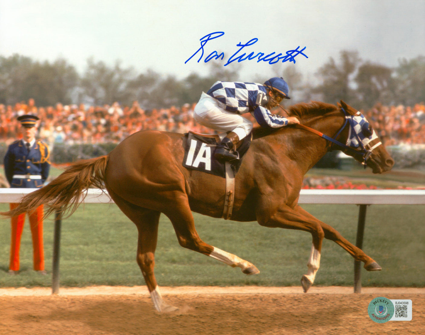 Ron Turcotte Authentic Signed 8x10 Horizontal Secretariat Photo Autographed BAS